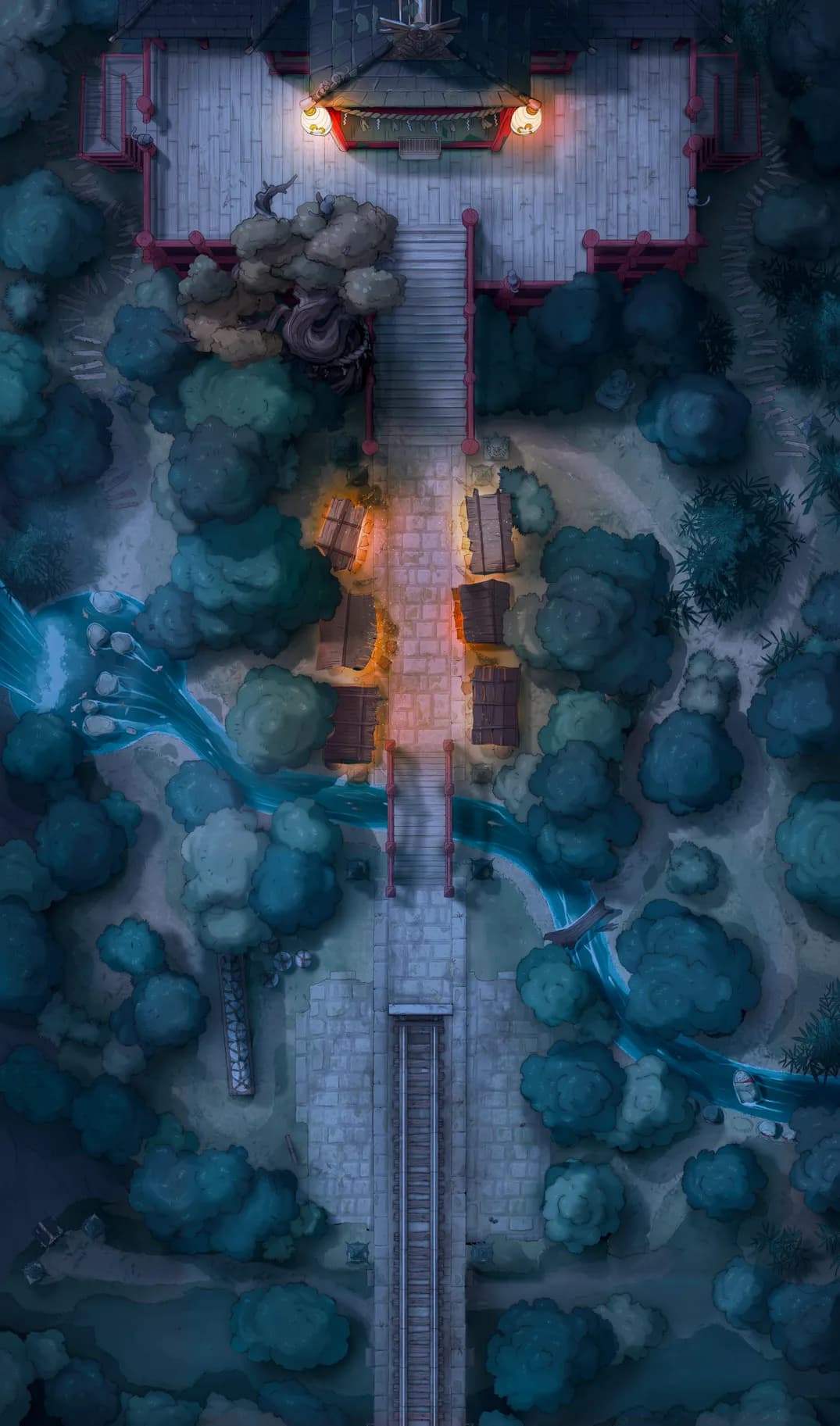 Forest Shrine Festival map, Train Tracks Matsuri Night variant thumbnail