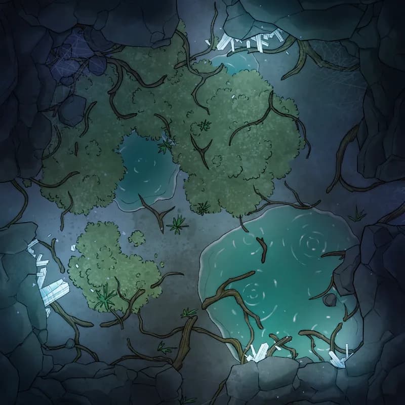 Modular Caves map, Crystal Caverns Tree Roots 03 variant thumbnail