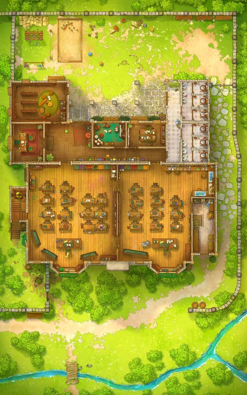 Quaint Village School map, No Trees Day variant thumbnail