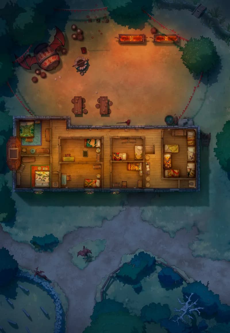 Ages of the Vale: Inn map, Upstairs Dragon Festival Night variant thumbnail