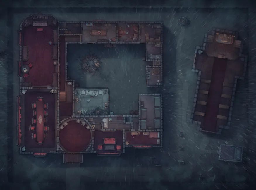 Vampire Mansion map, Rain Day variant