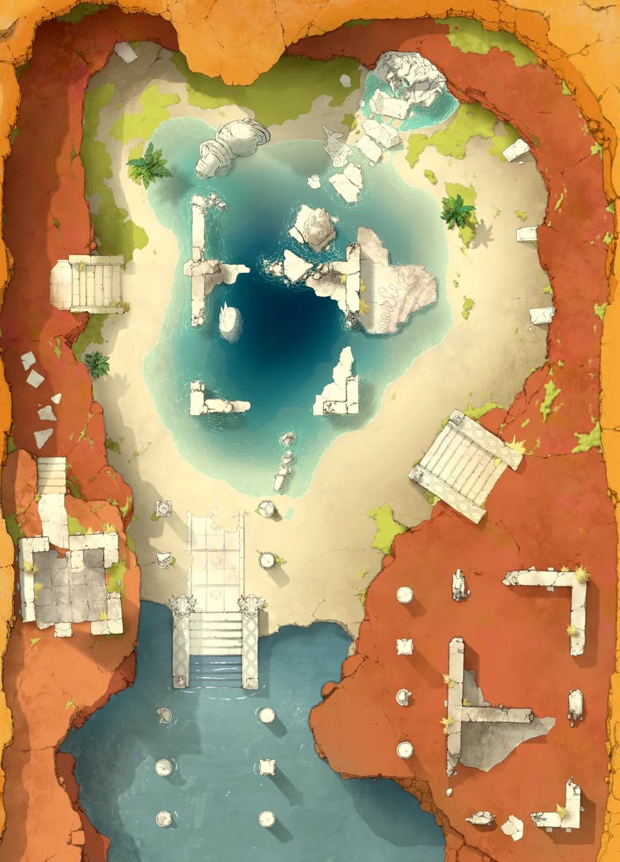 Desert Ruins map, Flooded Low variant thumbnail