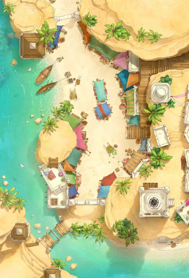 Beachside Bazaar map, Oasis variant thumbnail
