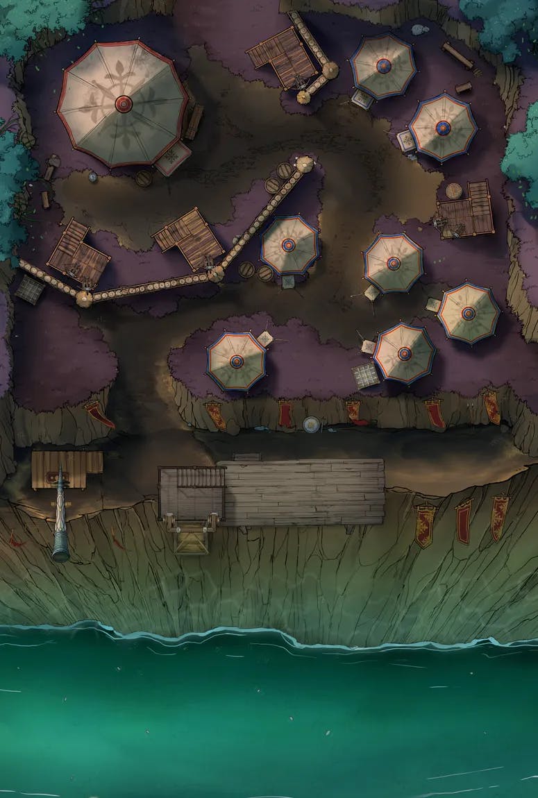 Clifftop Warcamp map, Forest Camp variant