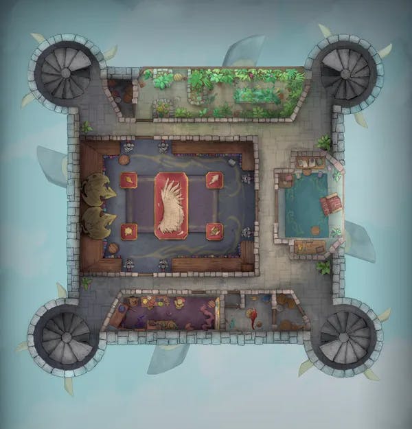 Floating Castle map, Library Room Day variant