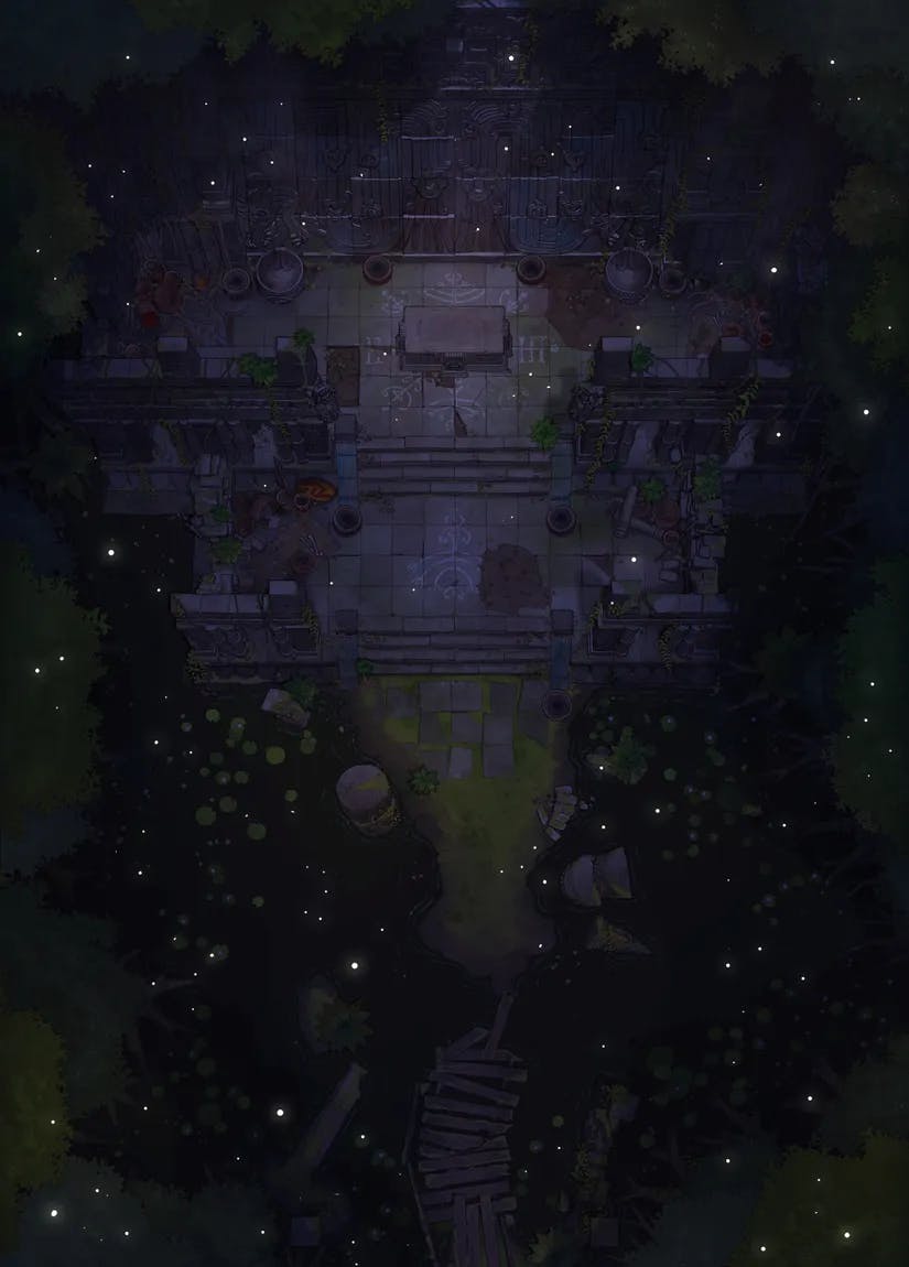 Jungle Temple Entrance map, Closed Fireflies variant