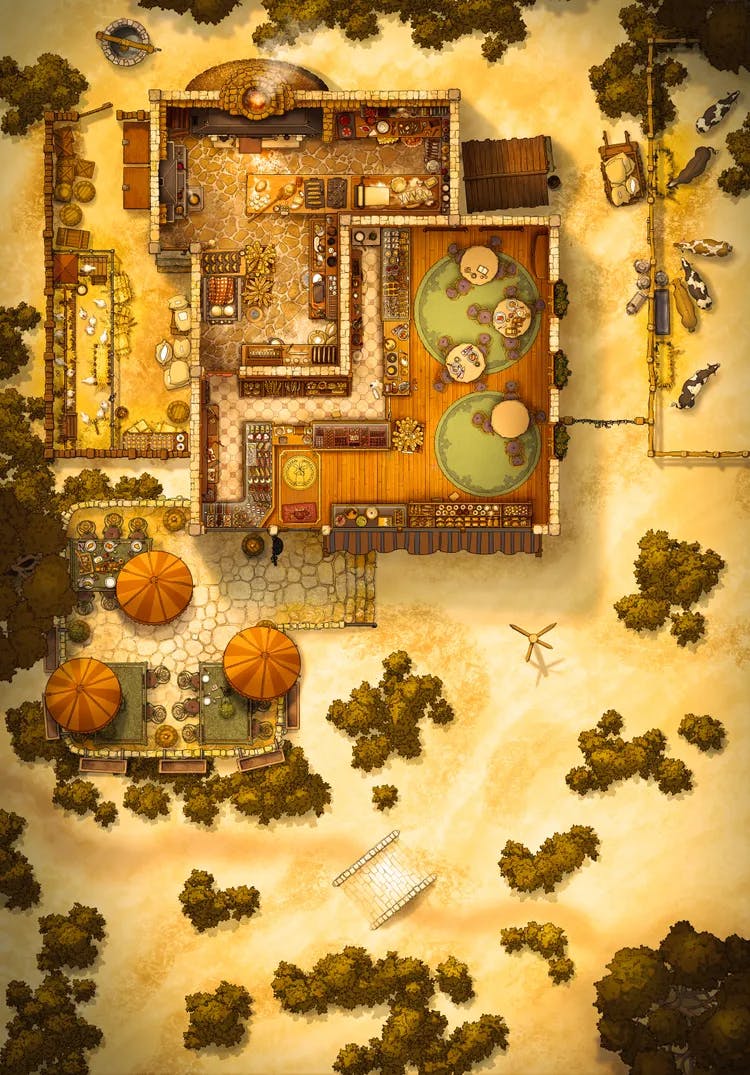 Village Bakery map, Desert variant