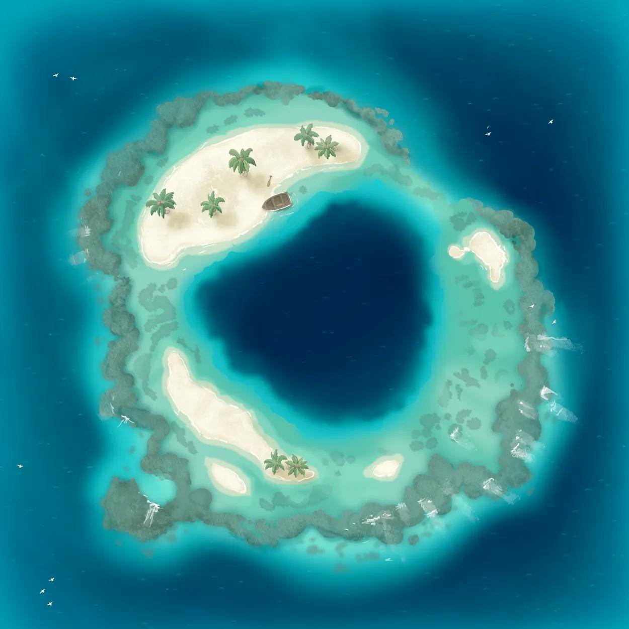 Open Ocean map, Atoll Boat Day variant