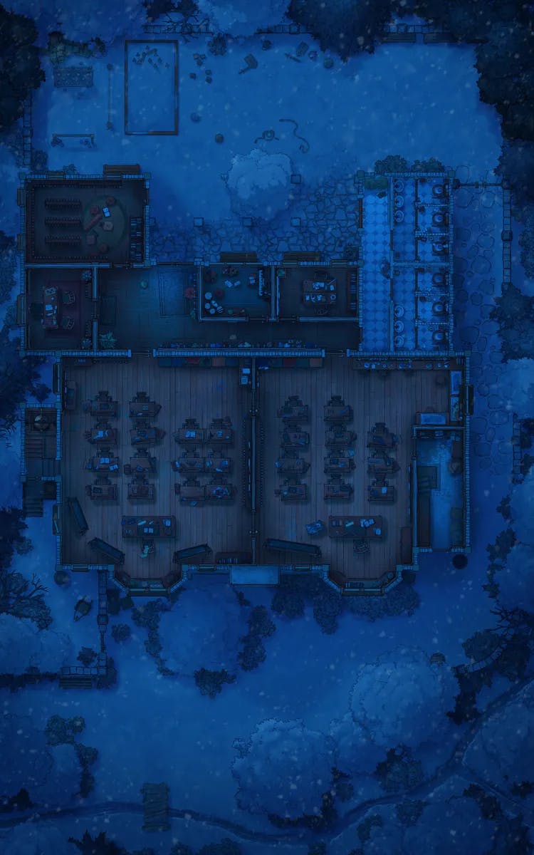 Quaint Village School map, Winter Night variant thumbnail
