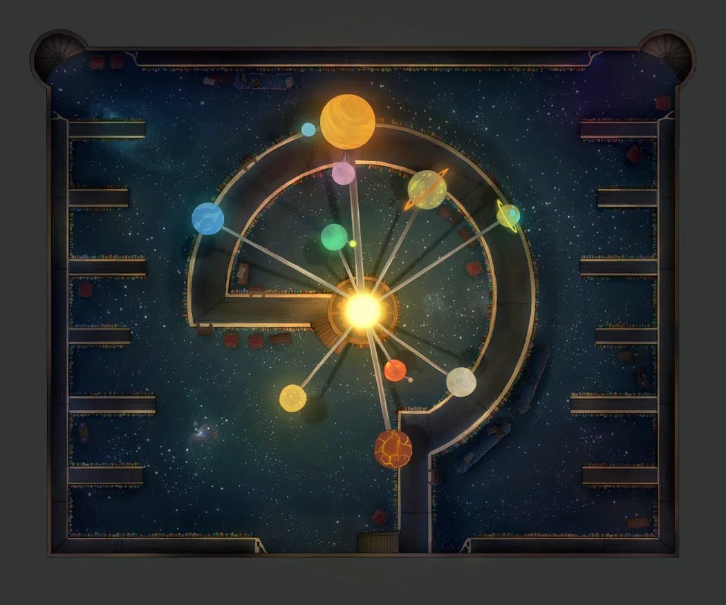 Great Library map, B2 Orrery Night variant
