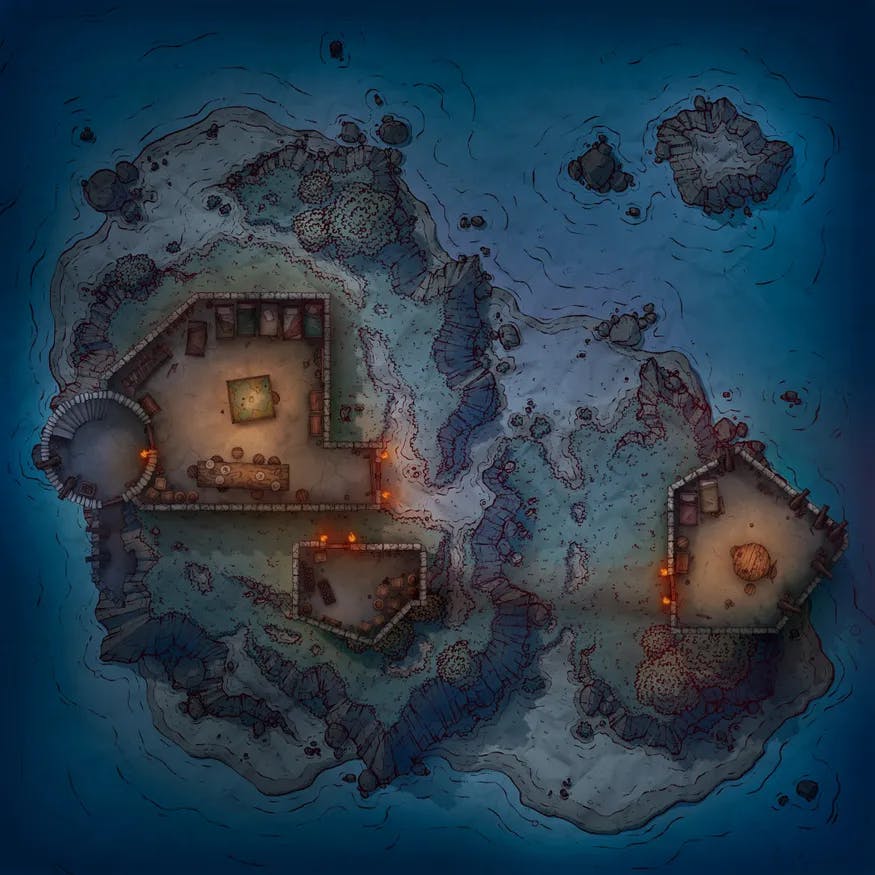 Island Fort map, Ground Floor Night variant