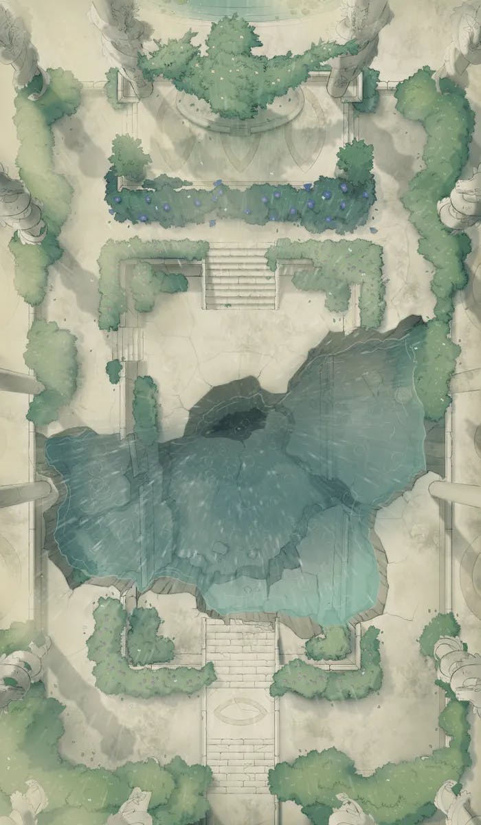 Ruined Courtyard map, Rain variant