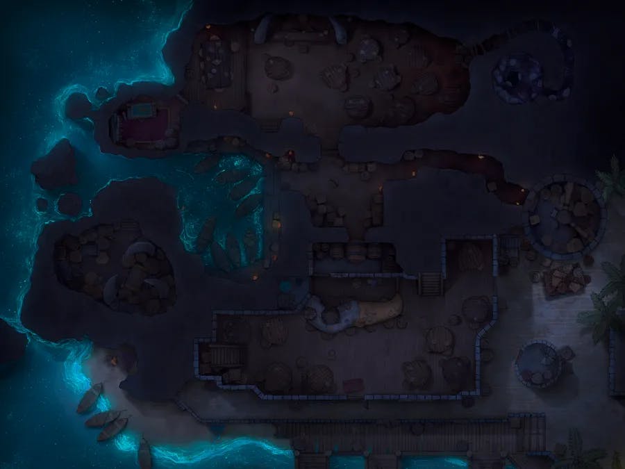 Pirate Port Tavern map, Bioluminescent Tavern Level Night variant thumbnail