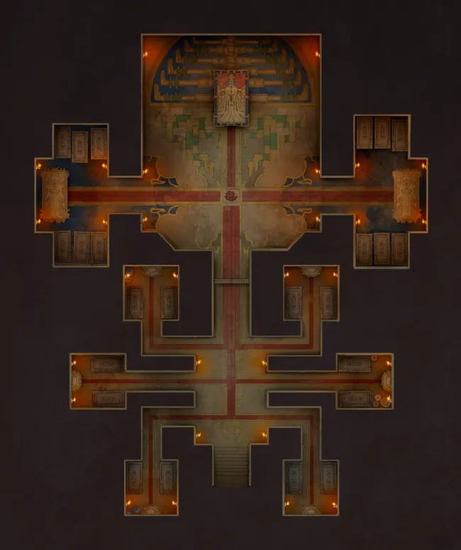 Necropolis Dungeon map, Level 2 Grand Tomb variant thumbnail