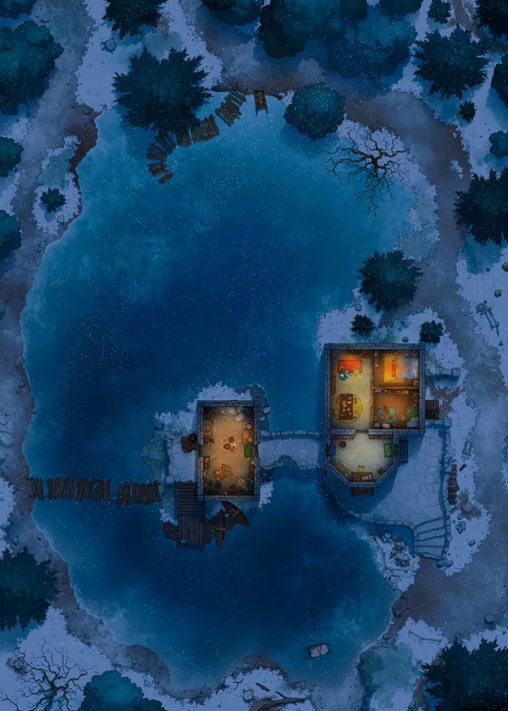 Rusty Robot Lake map, Winter No Robot Night variant thumbnail