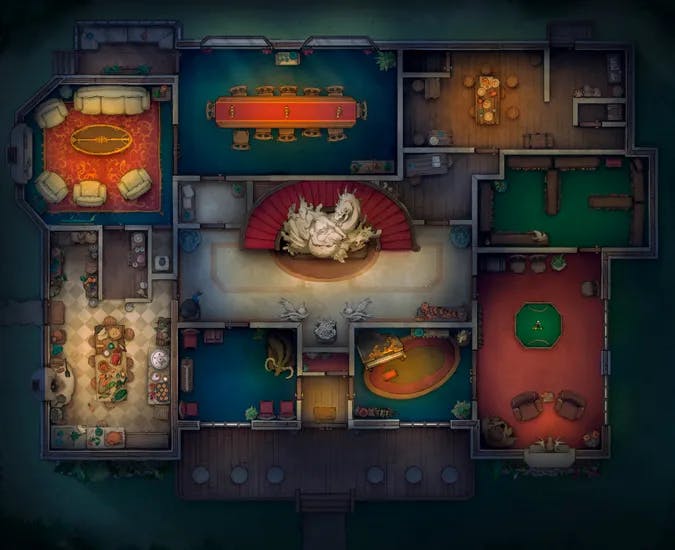 Grand Hunter's House map, Ground Floor Original Night variant