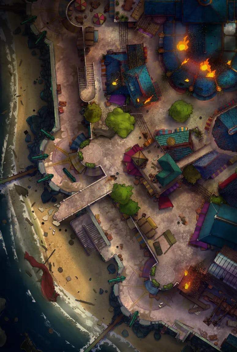 Beach Town map, Pirate Attack variant thumbnail