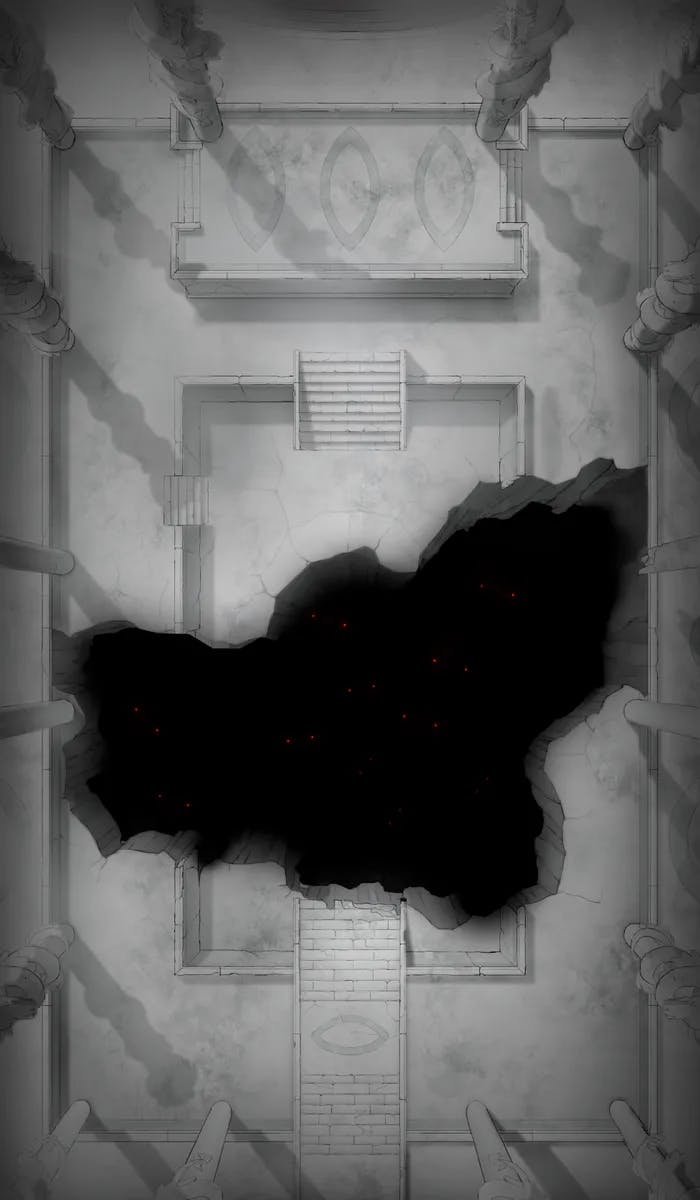 Ruined Courtyard map, Eyes In The Dark variant
