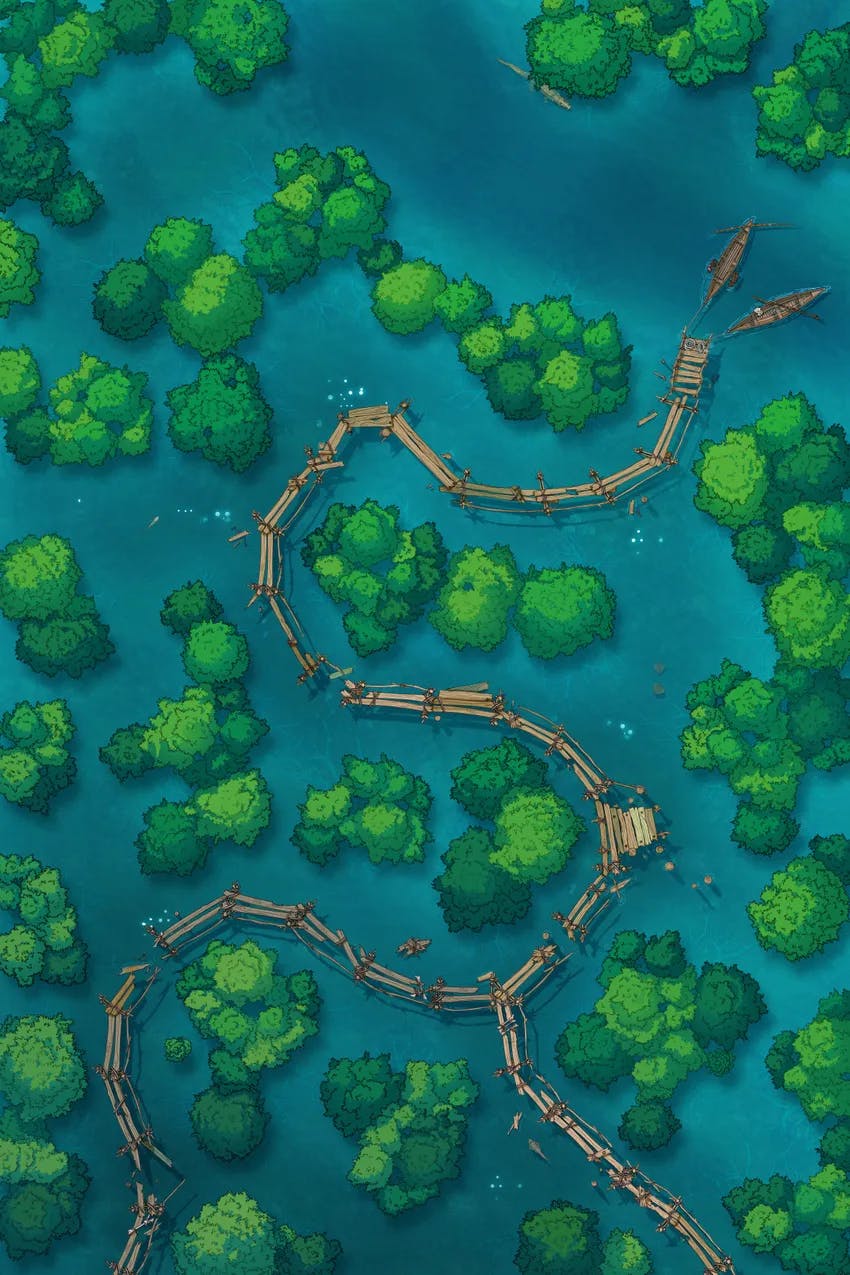 Mangrove Forest map, Flood Day variant