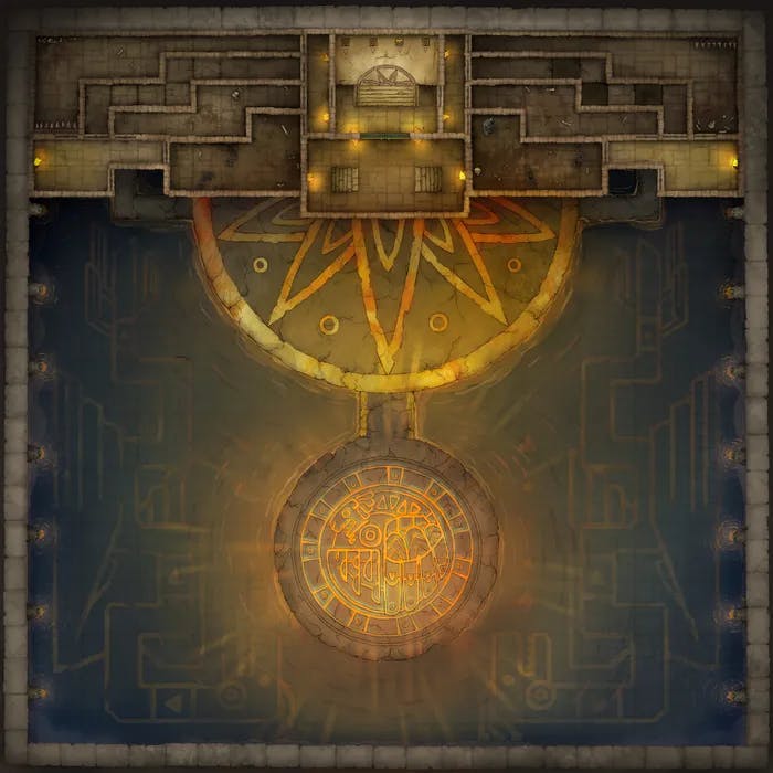 Temple of the Couatl Boss Room map, Gold variant