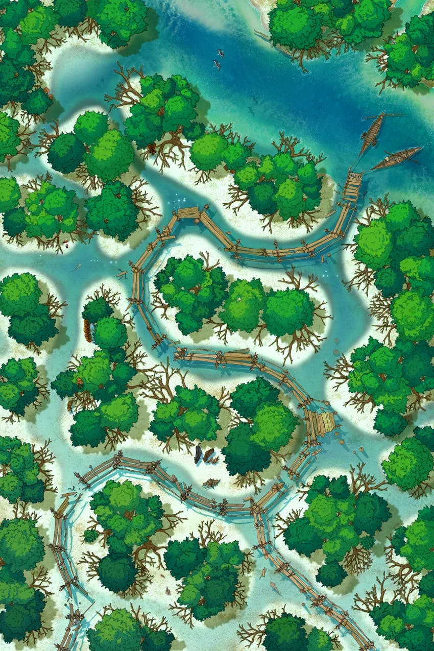 Mangrove Forest map, White Sand Day variant
