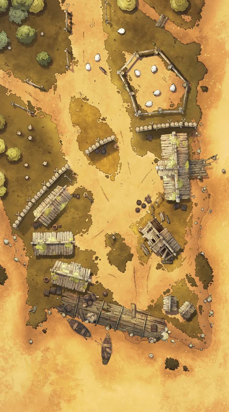 Iron Age Hamlet map, Desert Day variant