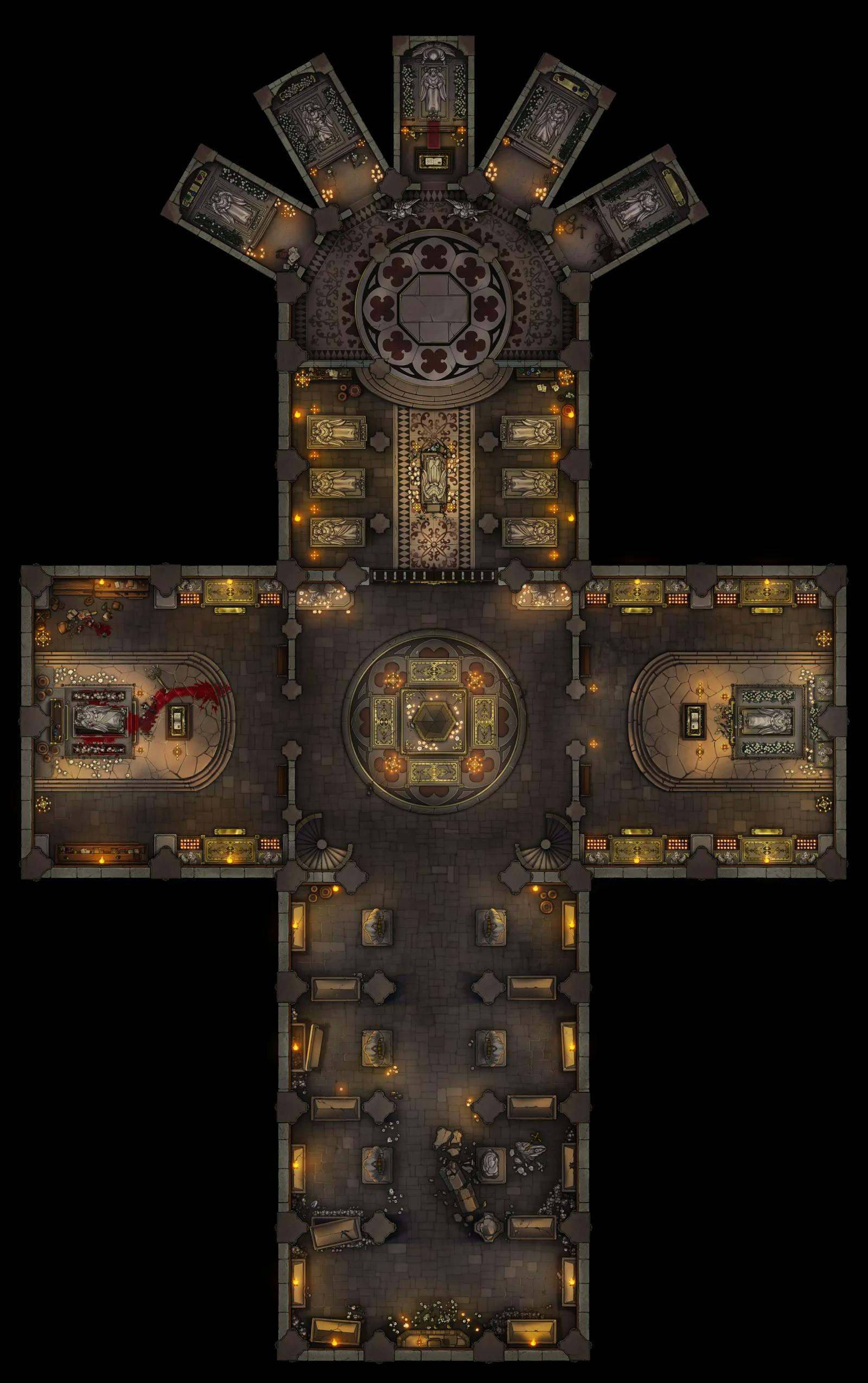 Grand Cathedral Crypt map, No Crystal Day variant thumbnail
