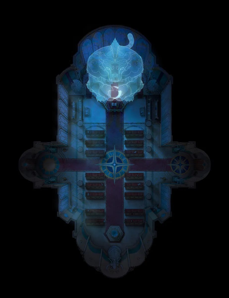 Solar Cathedral map, Moon God Ground Floor variant