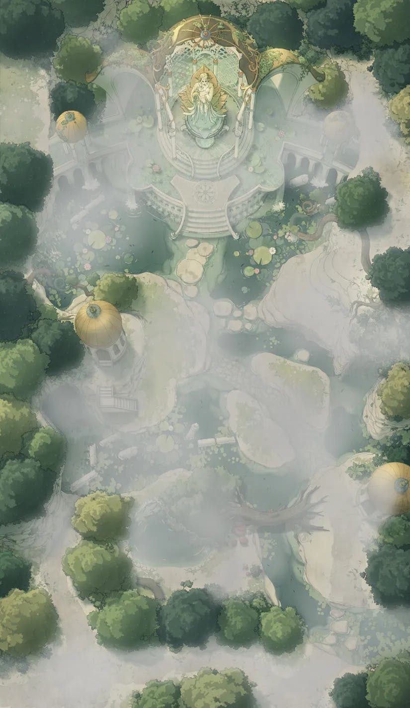 Nymph Fountain map, Fog variant