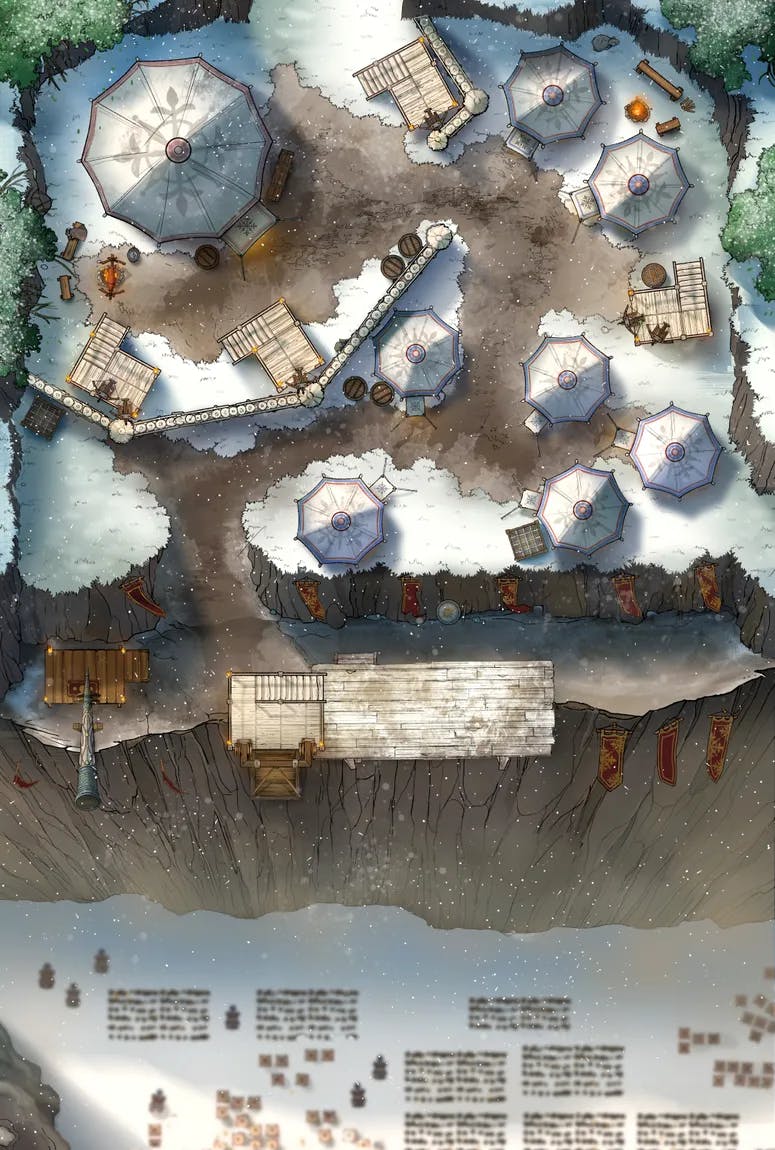 Clifftop Warcamp map, Winter Day variant