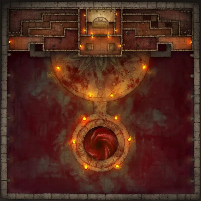 Temple of the Couatl Boss Room map, Blood Rift variant
