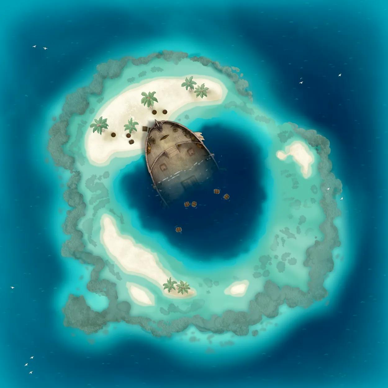 Open Ocean map, Atoll Shipwreck variant thumbnail