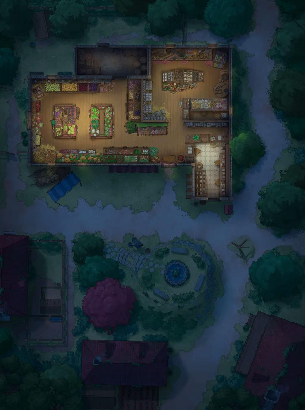 Gentle Village Greengrocer map, Original Night variant