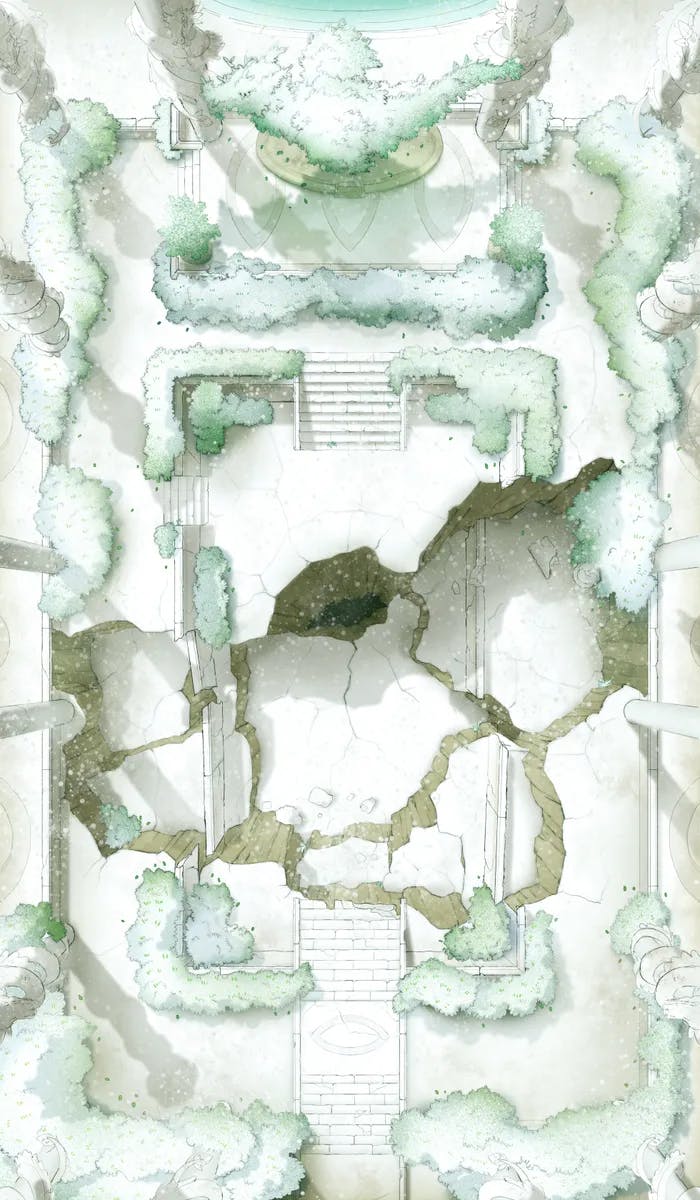 Ruined Courtyard map, Snow variant