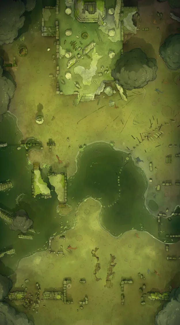 Ancient Battlefield map, Swampy Day variant