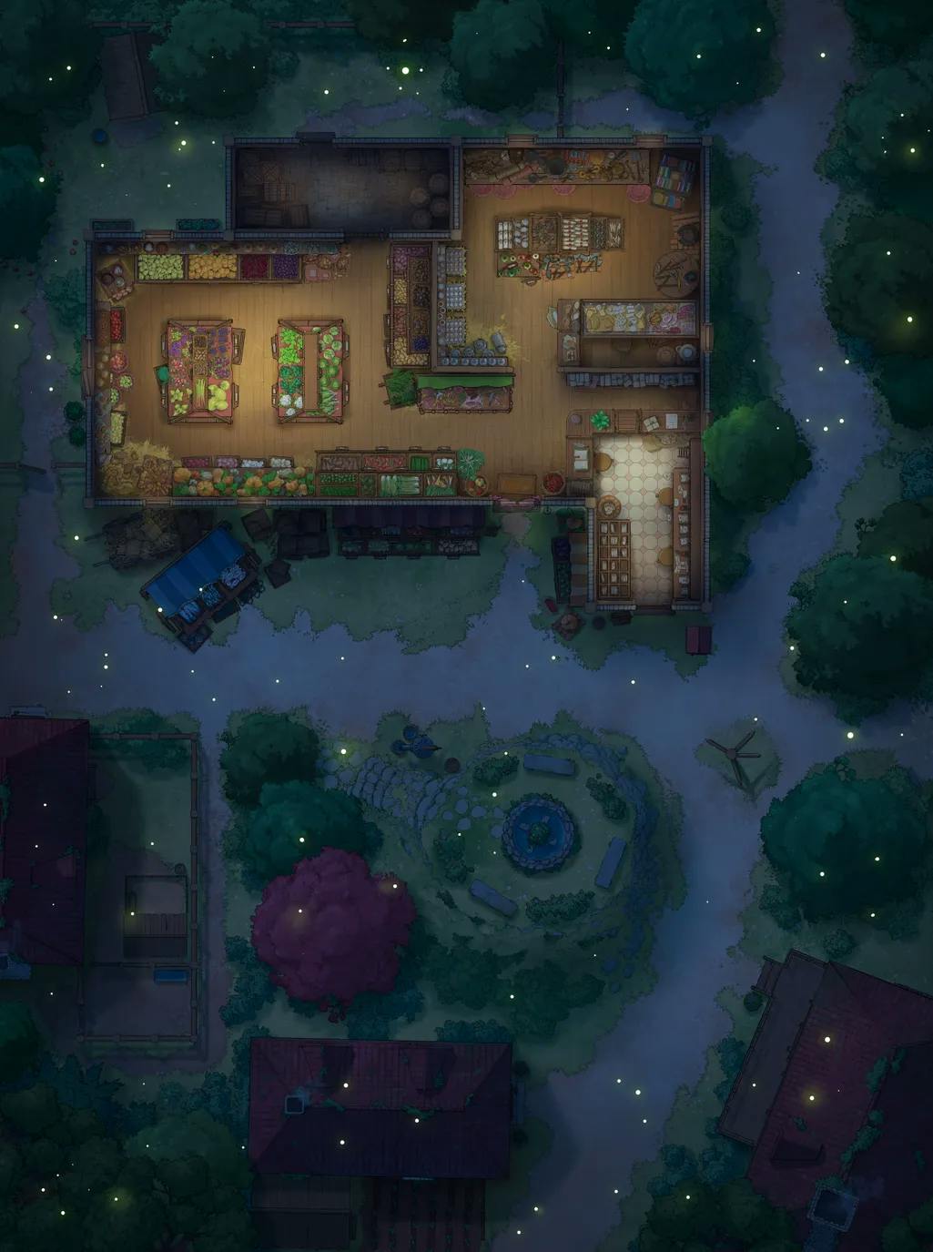 Gentle Village Greengrocer map, Fireflies variant thumbnail