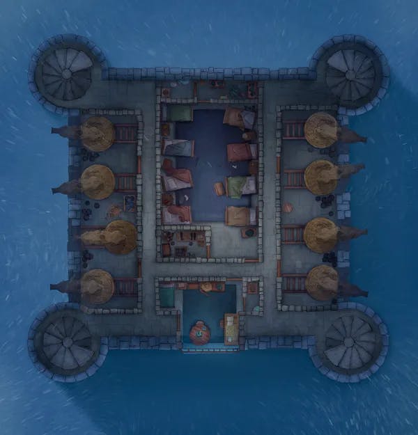 Grounded Castle map, Cannon Rooms Night Snow variant thumbnail