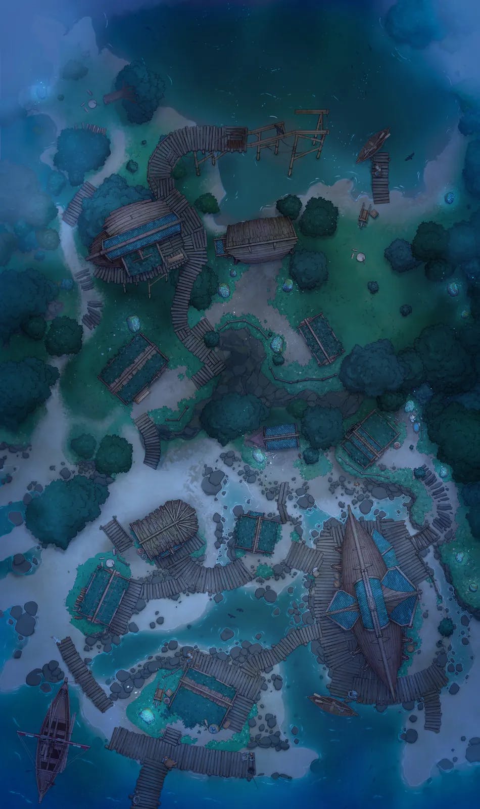 Yggdrasil Village map, Island Village Night variant thumbnail