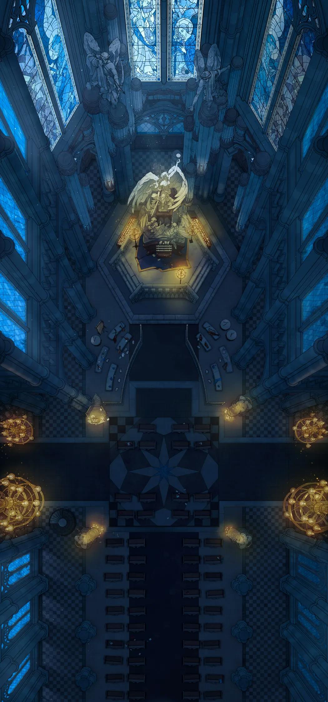 Grand Cathedral Interior map, Candles variant