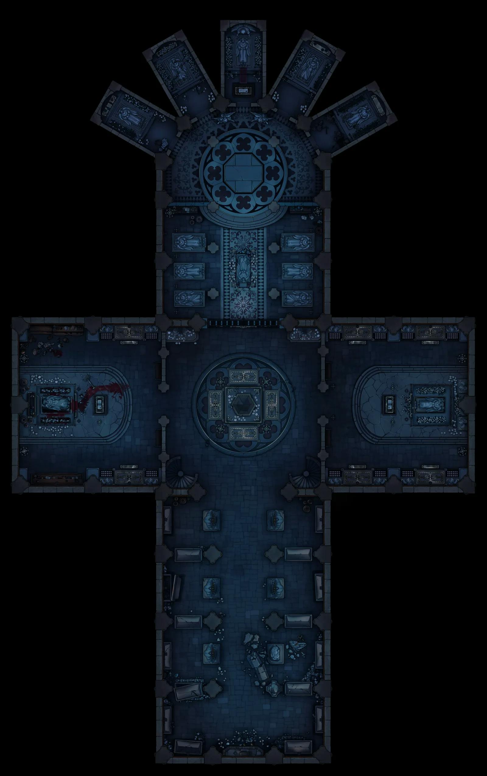 Grand Cathedral Crypt map, No Crystal Dark variant thumbnail