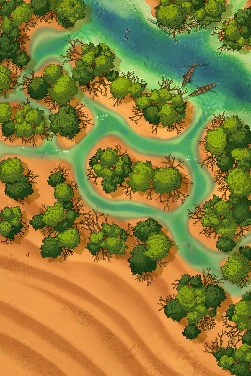 Mangrove Forest map, Desert Day variant