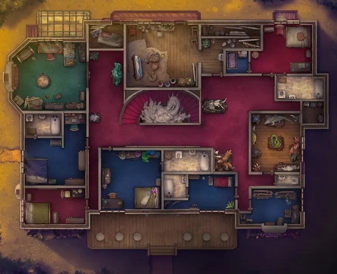 Grand Hunter's House map, Upper Floor Dusk variant thumbnail