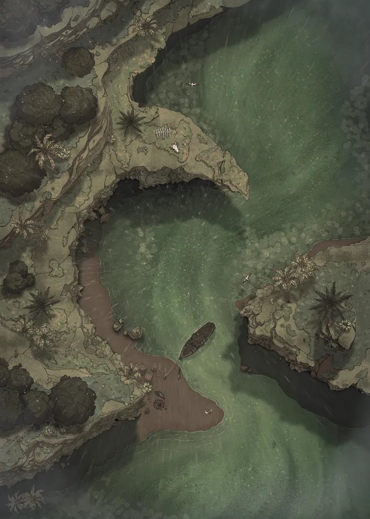 Beachside Cliff map, Swamp variant