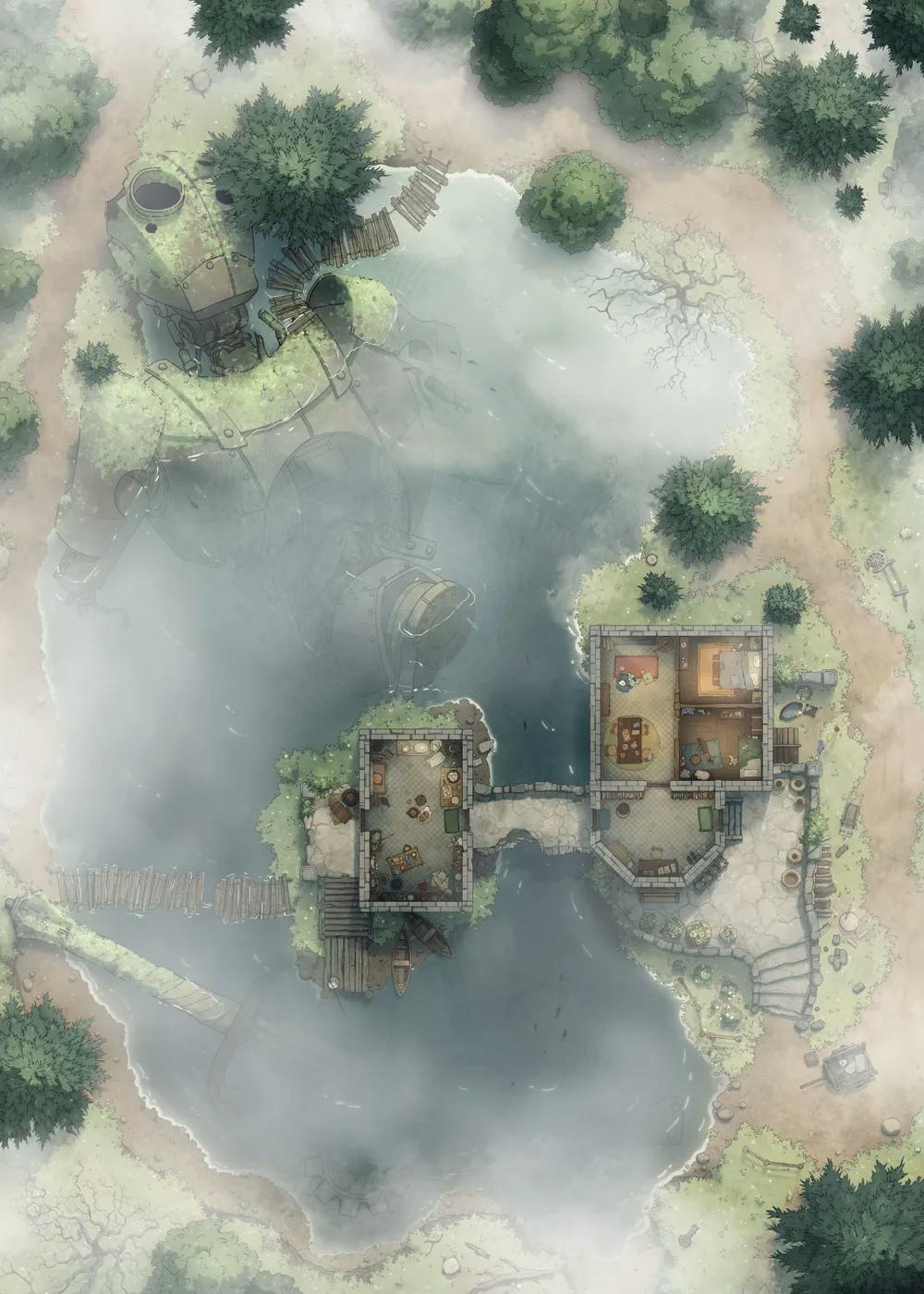 Rusty Robot Lake map, Fog variant
