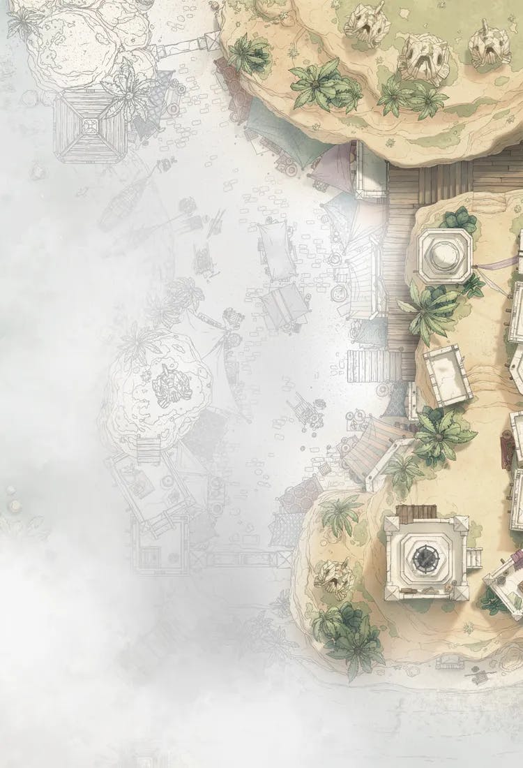Beachside Bazaar map, Disappearing Fog variant