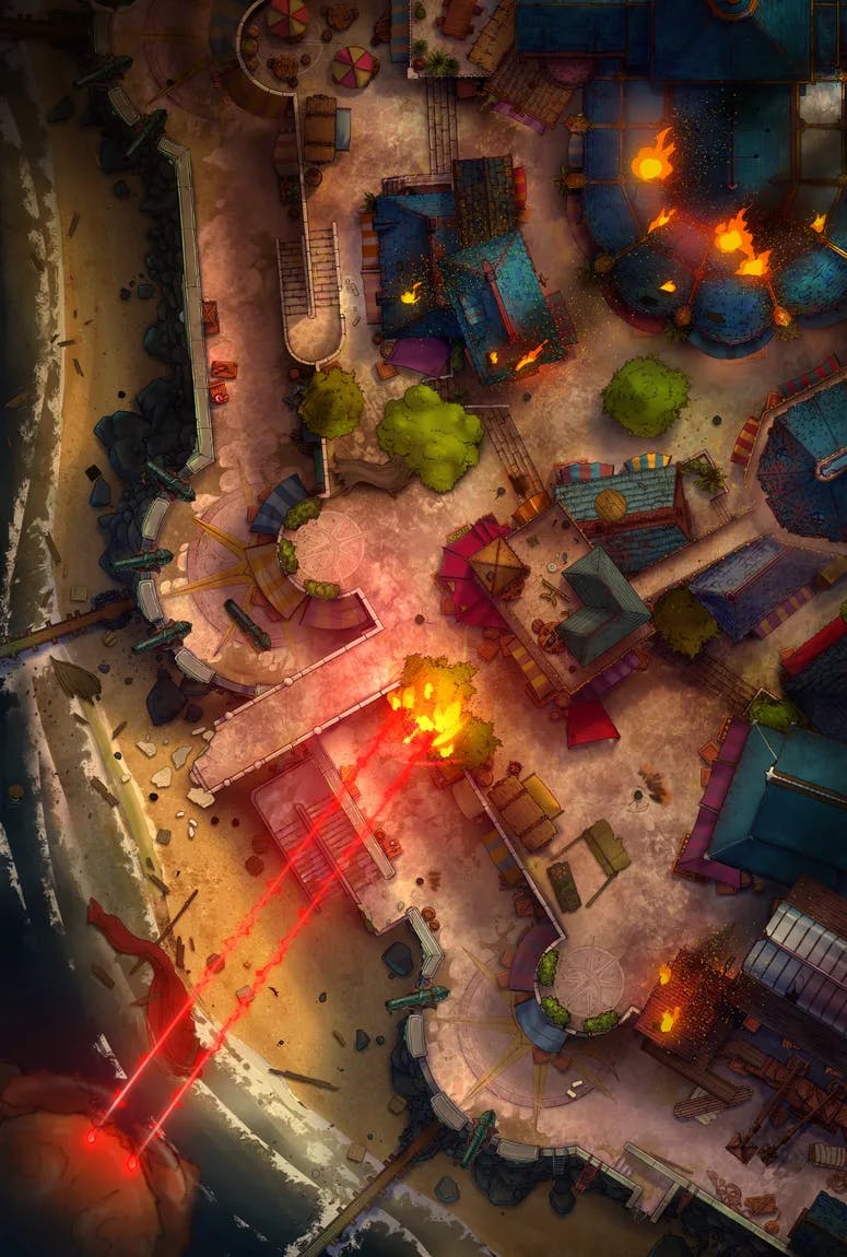 Beach Town map, Giant Crab Night variant