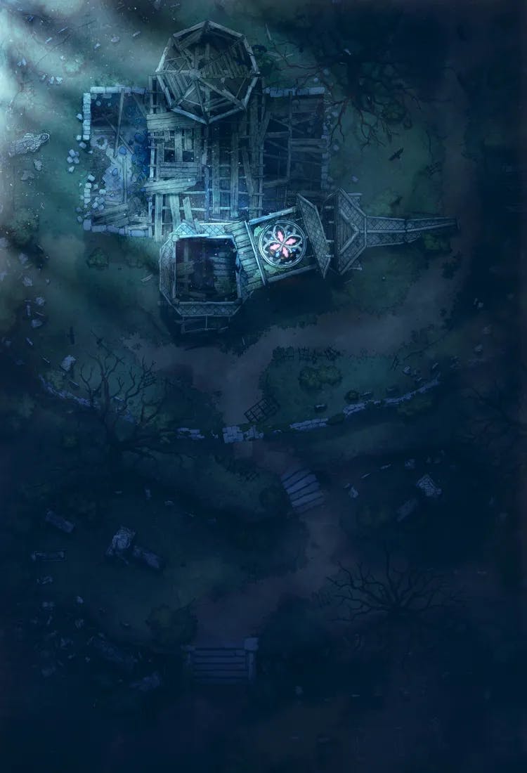 Forgotten Chapel Graveyard map, Moonlight variant