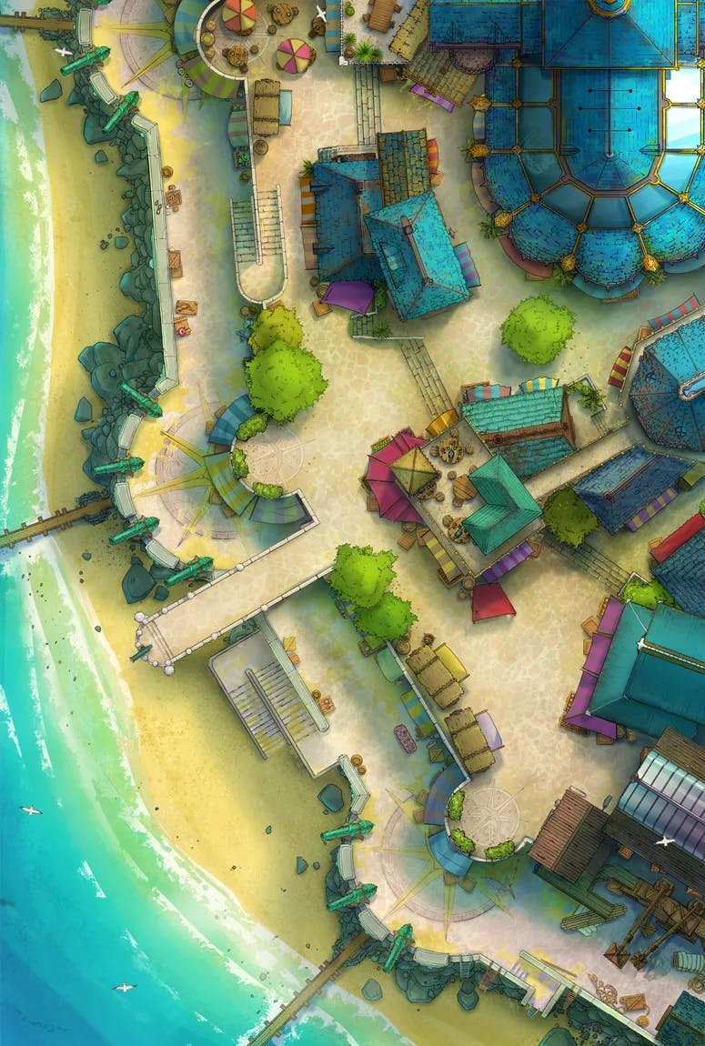 Beach Town map, Original Day variant