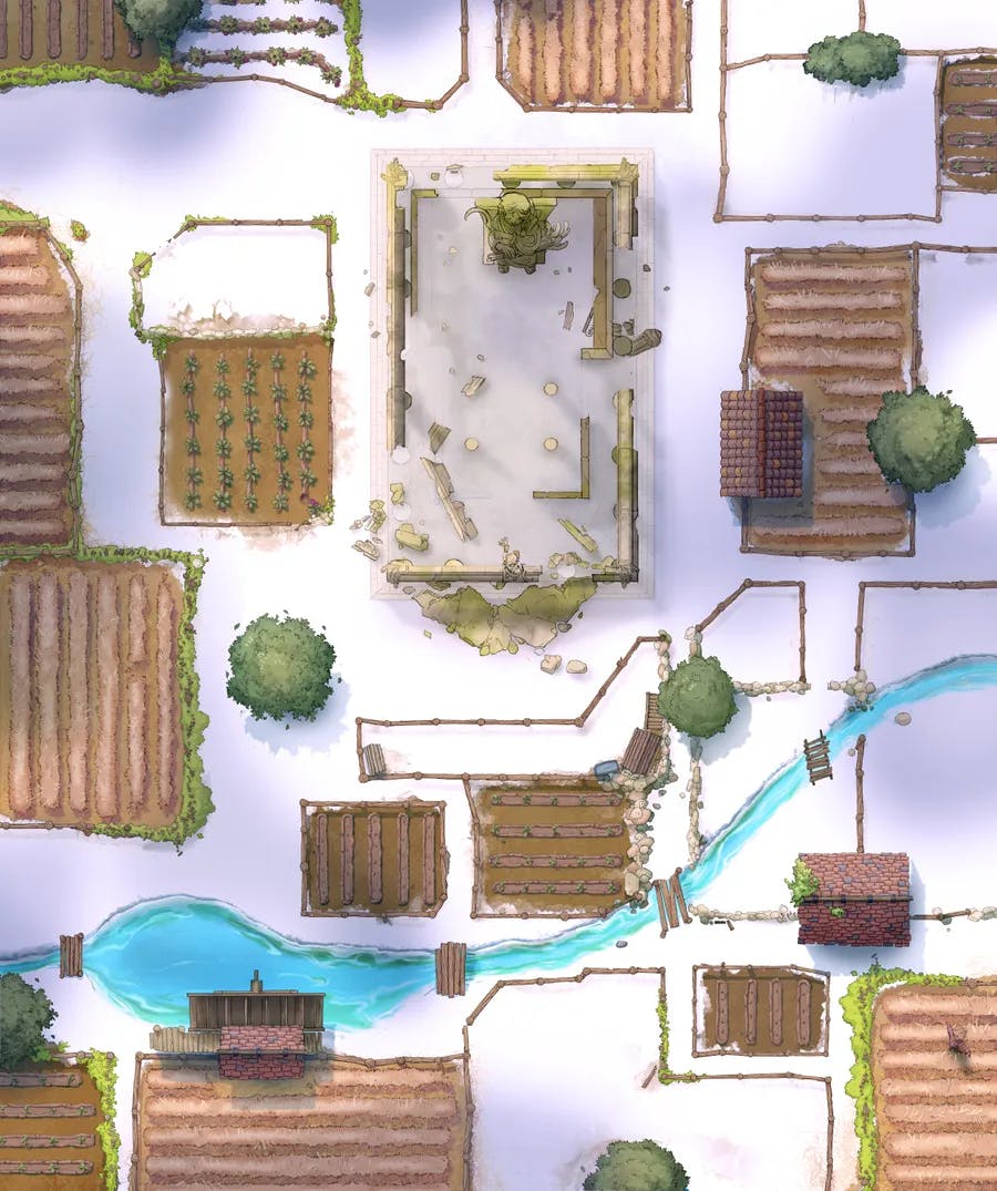 Temple Pastures map, Winter Day variant