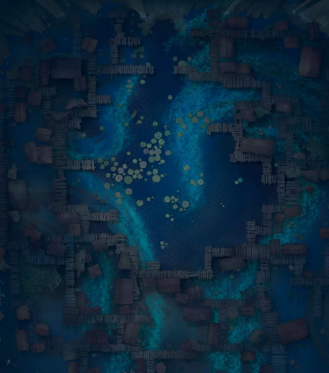 Bullywug Swamp map, Bioluminescent Night variant